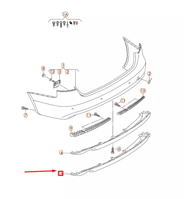 NEW AUDI A4 B8 REAR BUMPER VALANCE SPOILER 8K0807521H01C ORIGINAL