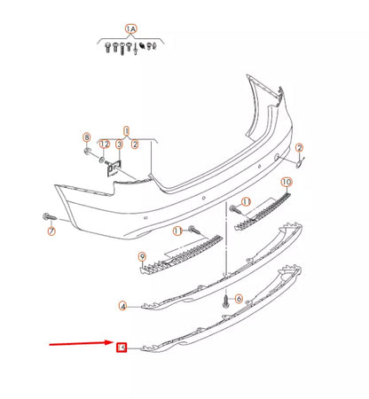 NEW AUDI A4 B8 REAR BUMPER VALANCE SPOILER 8K0807521H01C ORIGINAL