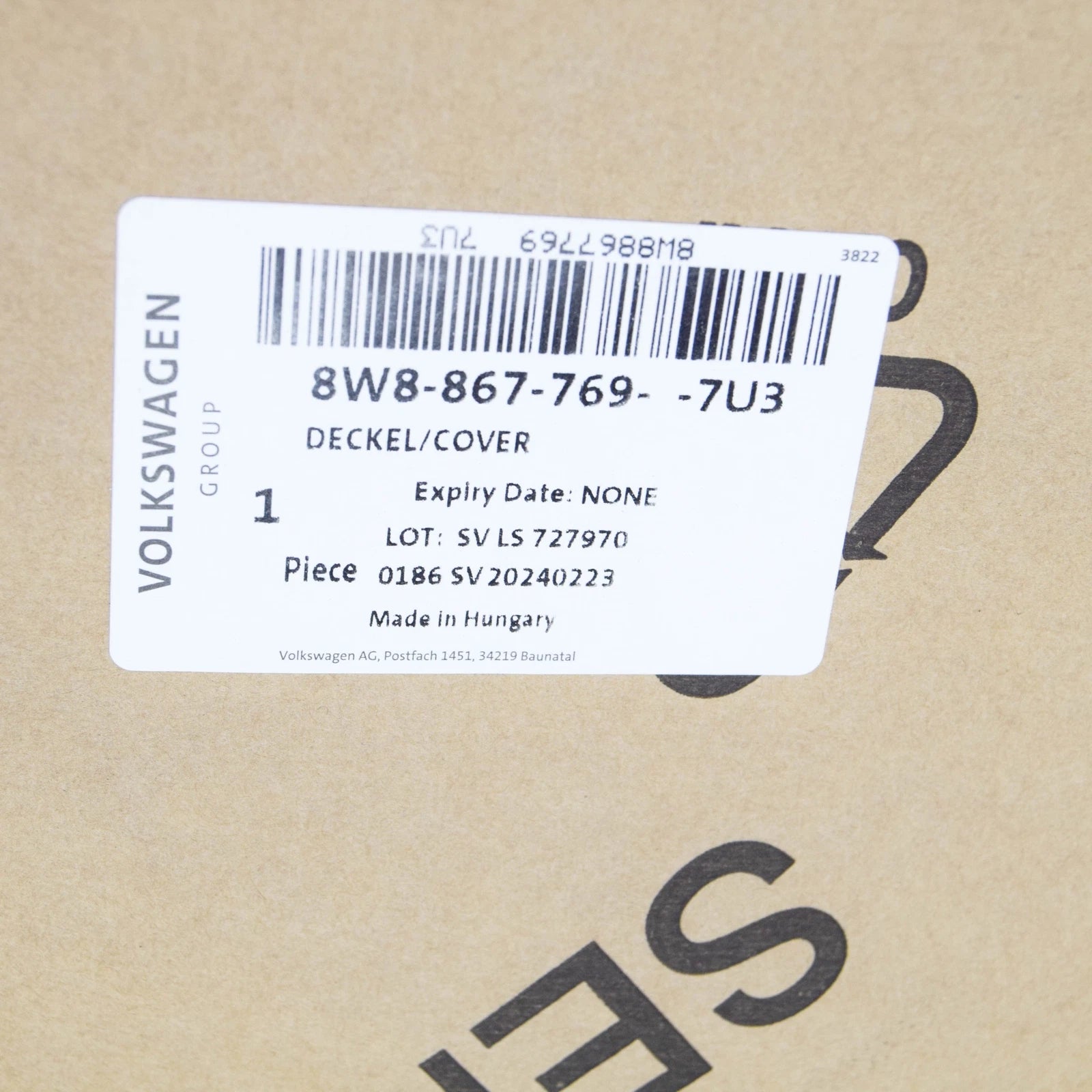 NEW AUDI A5 F53 REAR LUGGAGE PARCEL SHELF COVER 8W88677697U3 ORIGINAL