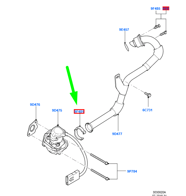 new ford focus mk2 egr clamp 1624449 7m5q-9f481-ba original