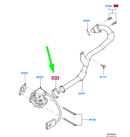 new ford focus mk2 egr clamp 1624449 7m5q-9f481-ba original