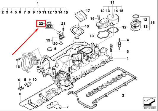 new bmw 3 e46 camshaft sensor socket housing 12521433916 1433916 original
