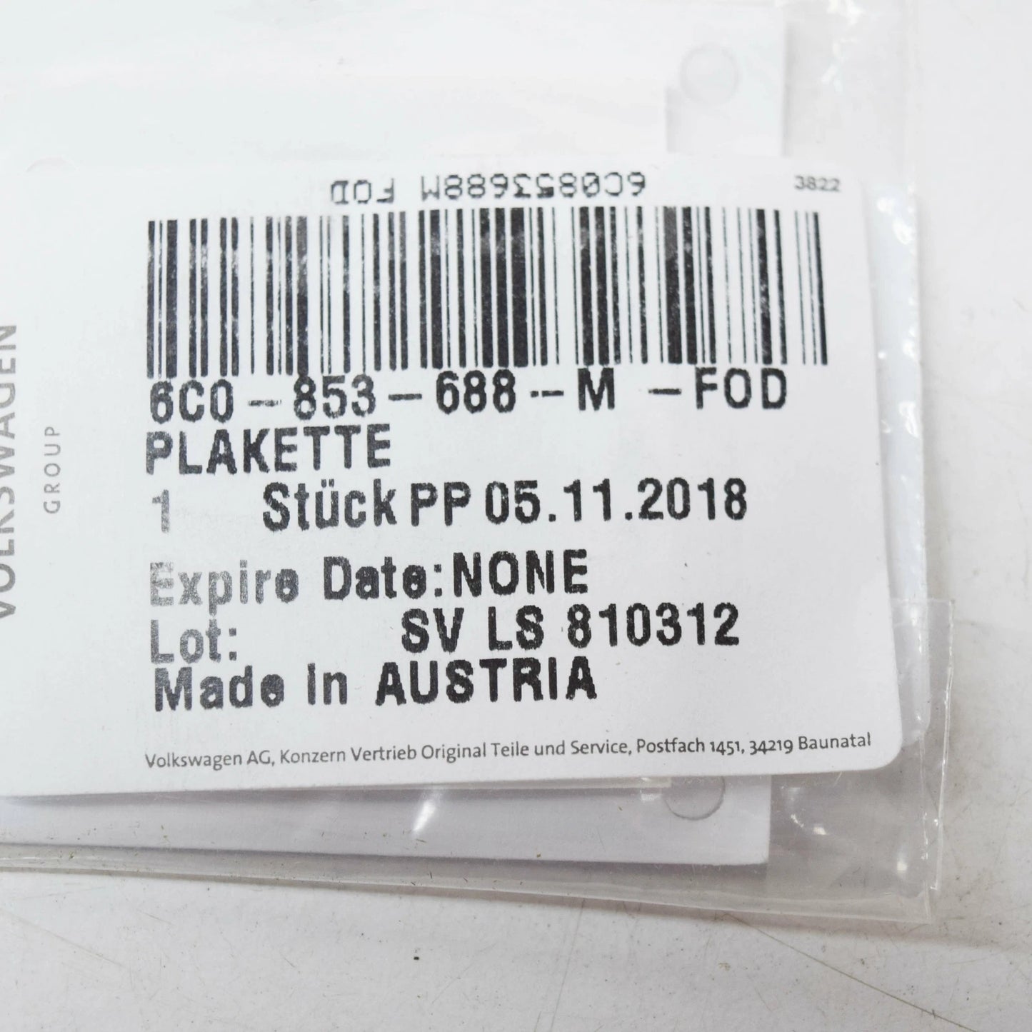 NEW VW UP BEATS BADGE SELF-ADHESIVE 6C0853688MFOD ORIGINAL