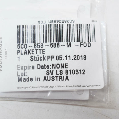 NEW VW UP BEATS BADGE SELF-ADHESIVE 6C0853688MFOD ORIGINAL