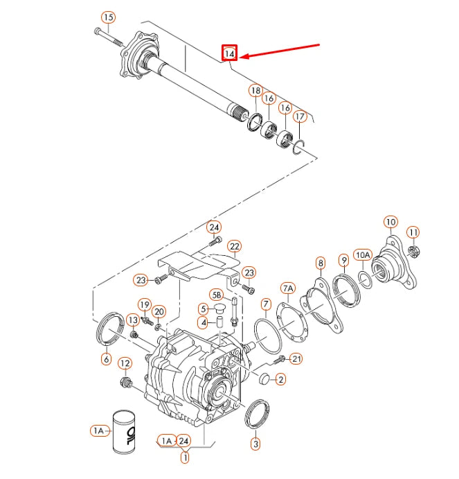 NEW AUDI A3 8P FRONT DRIVE FLANGED SHAFT 02M409351M ORIGINAL