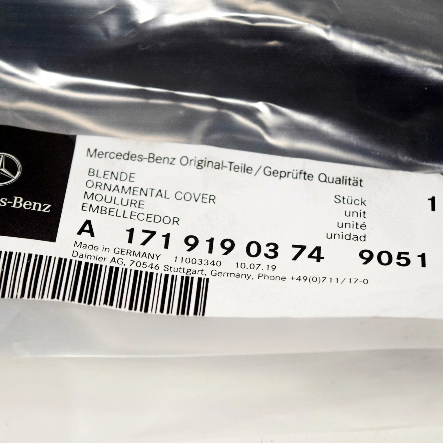 NEW MERCEDES BENZ SLK R171 FRONT LEFT SEAT COVER A17191903749051 ORIGINAL