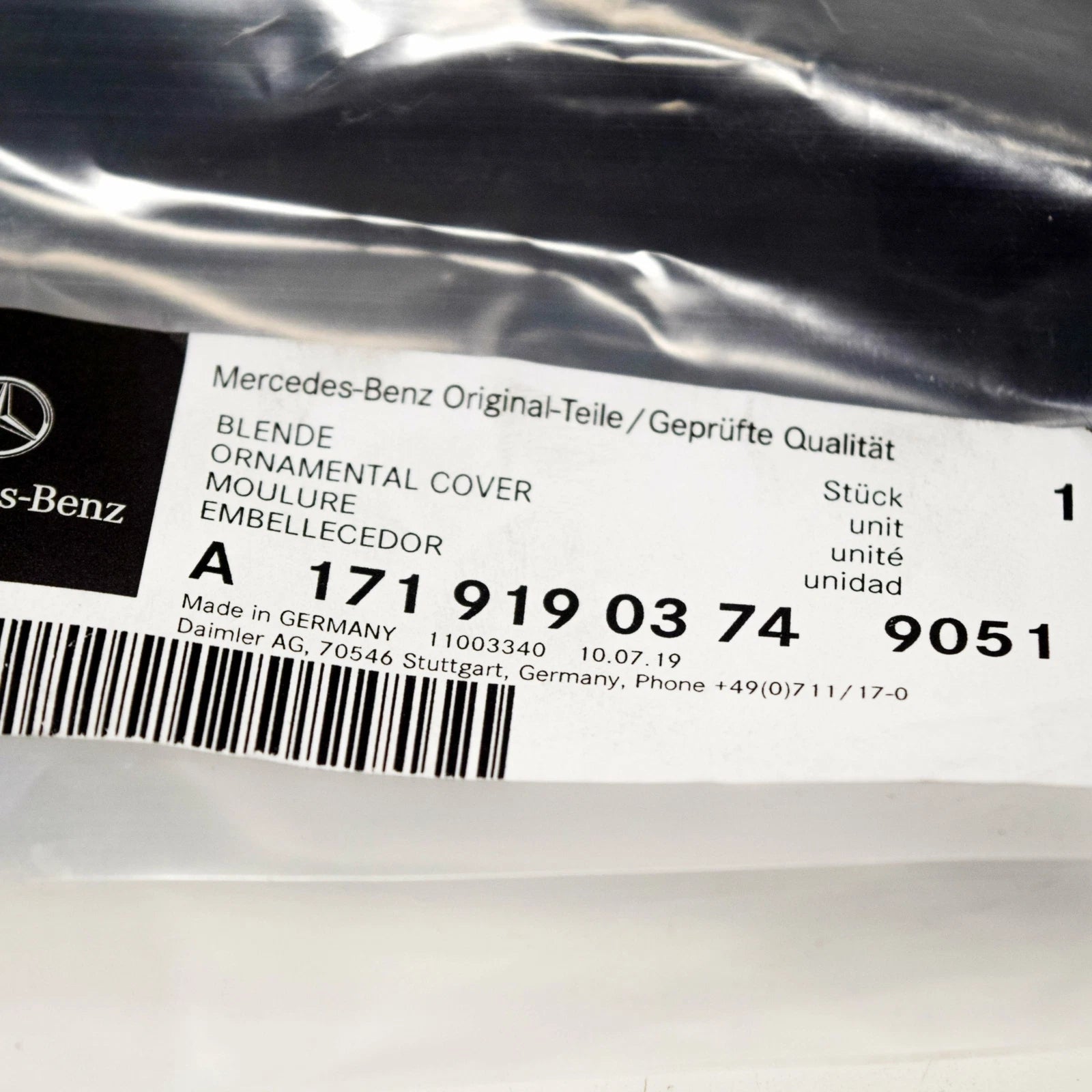 NEW MERCEDES BENZ SLK R171 FRONT LEFT SEAT COVER A17191903749051 ORIGINAL