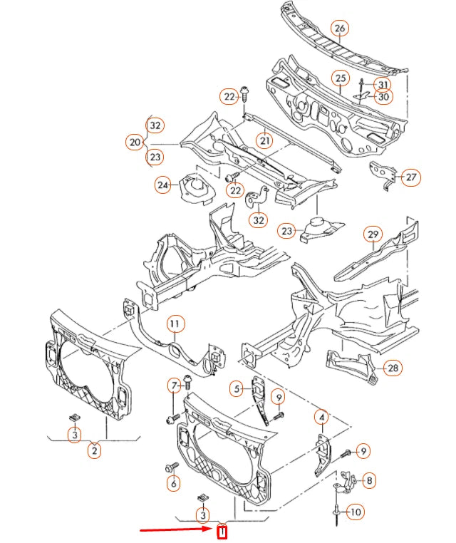 NEW AUDI A6 C6 FRONT RADIATOR CORE SUPPORT LOCK CARRIER 4F0805594D ORIGINAL