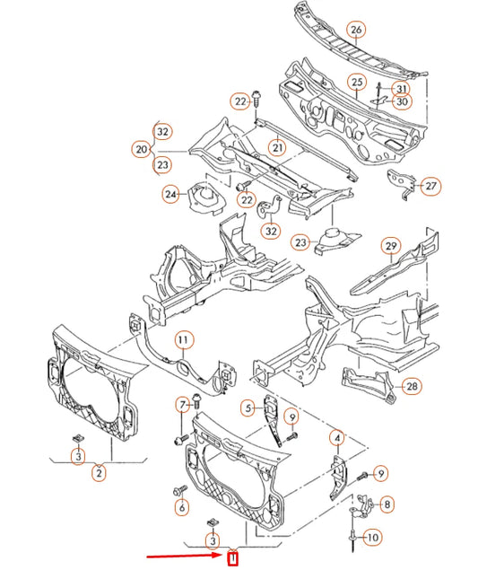 NEW AUDI A6 C6 FRONT RADIATOR CORE SUPPORT LOCK CARRIER 4F0805594D ORIGINAL