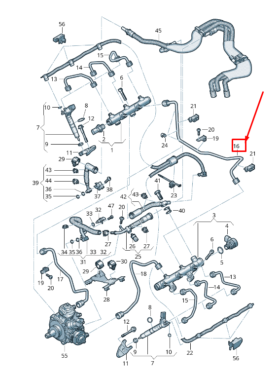 new audi a4 avant b9 fuel line 059130310cc original