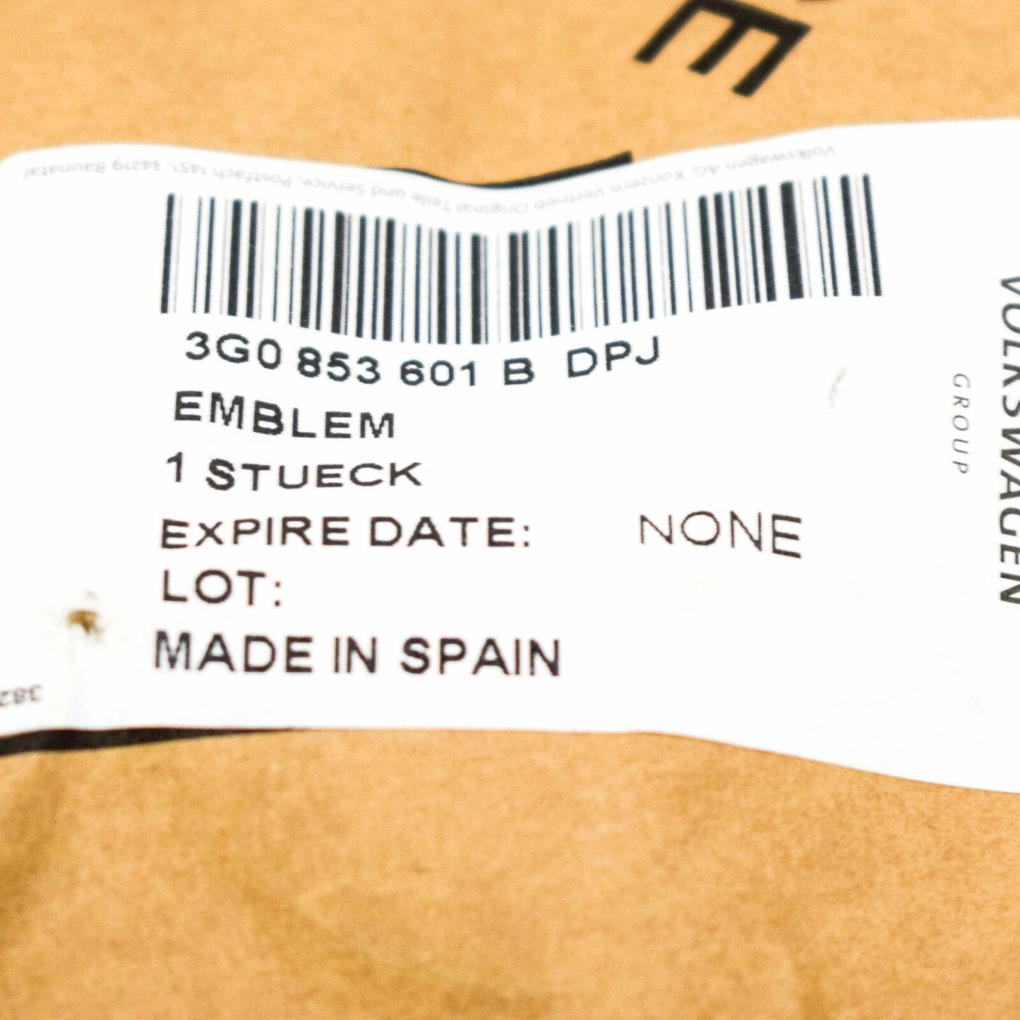 NEW VOLKSWAGEN JETTA A6 5C6 EMBLEM - FRONT BADGE CHROME 3G0853601BDPJ ORIGINAL