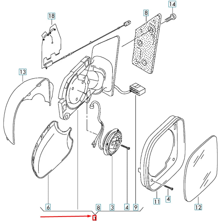 NEW VW CADDY 2K EXTERIOR LEFT SIDE MIRROR HOUSING LHD 2K5857507AH9B9 ORIGINAL