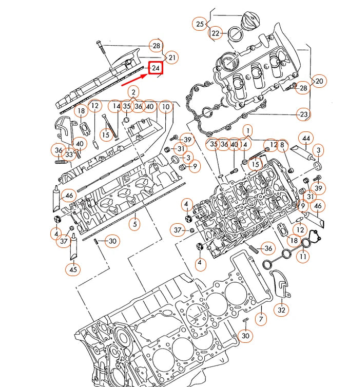 NEW AUDI A8 4E D3 CYLINDERS 1-3 VALVE COVER GASKET 06E103484G ORIGINAL