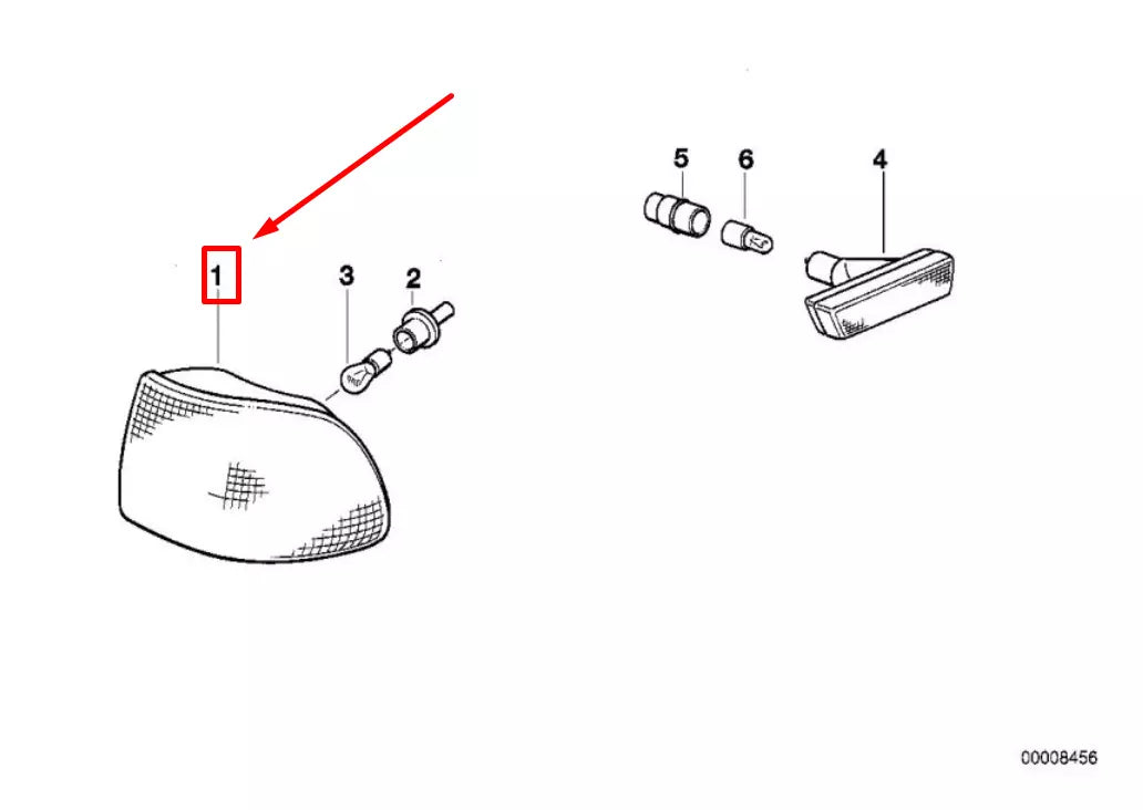 NEW BMW 7 E38 FRONT RIGHT FENDER TURN SIGNAL 63138379108 8379108 ORIGINAL