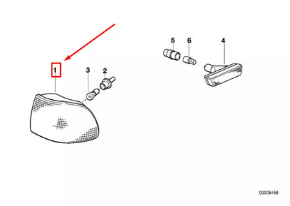 NEW BMW 7 E38 FRONT RIGHT FENDER TURN SIGNAL 63138379108 8379108 ORIGINAL