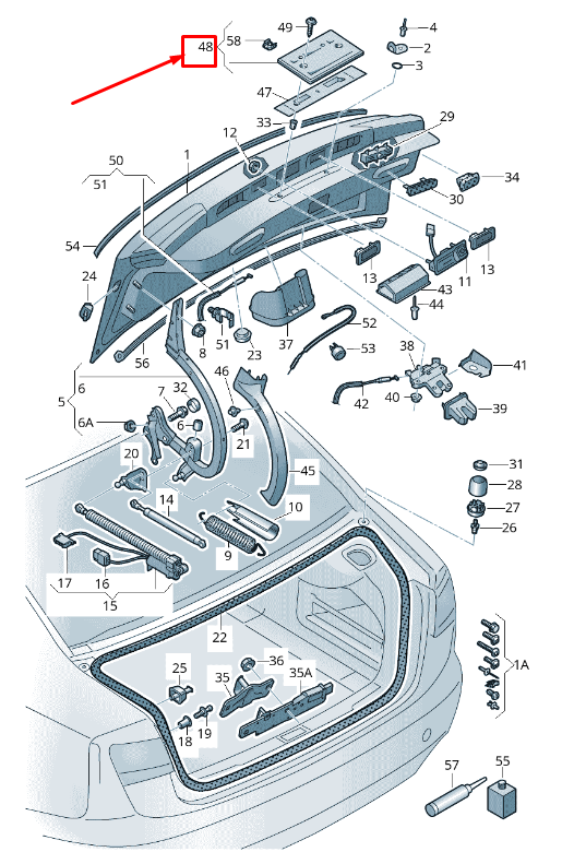 new audi a6 avant c7 rear bumper license plate bracket 4g5827113a9b9 original