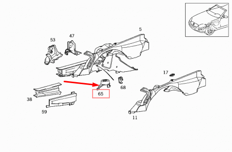NEW MERCEDES-BENZ SLK R170 LEFT CUP METAL SPRING A2026260119 ORIGINAL