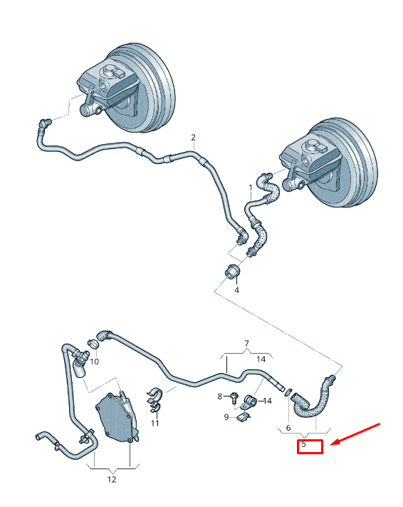new audi a8 4h brake booster vacuum pipe 4h0611931al original
