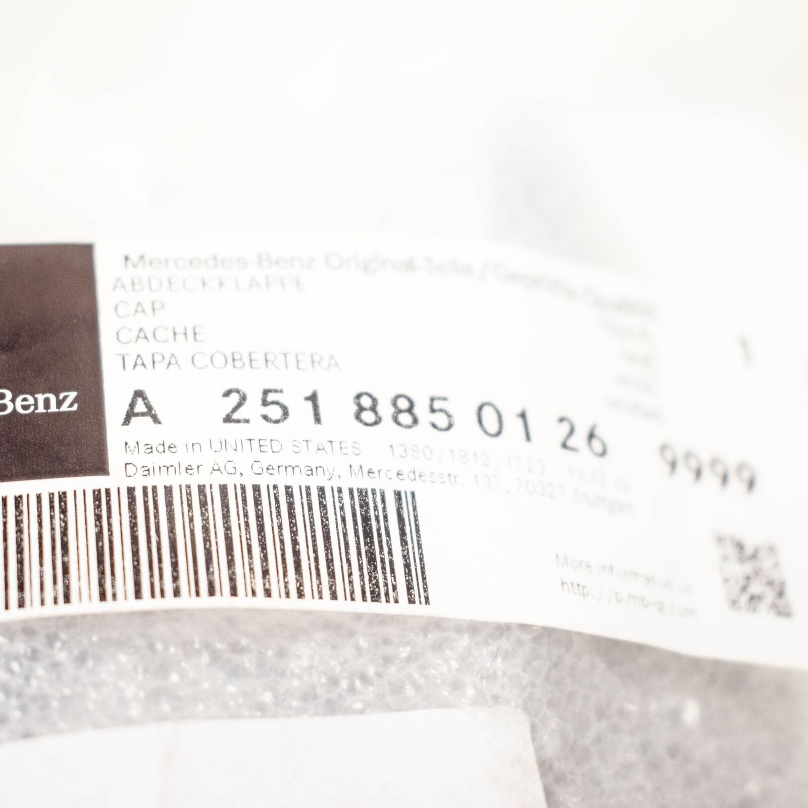 NEW MB R W251 WASHER LEFT HEAD LIGHT COVER A25188501269999 ORIGINAL