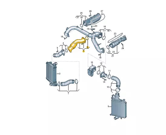 NEW AUDI Q8 4MN INTERCOOLER PRESSURE HOSE 06M145673DA