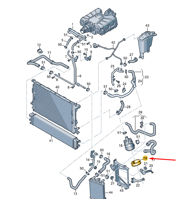 new audi a4 b8 coolant pump stop buffer 4f0133567 original