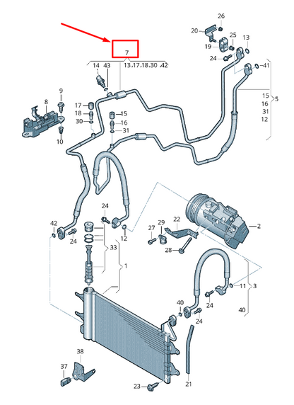 new skoda rapid nh a/c refrigerant line lhd 6r1820741p original