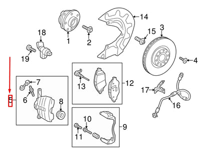 NEW AUDI A3 SPORTBACK 8V FRONT LEFT BRAKE CALIPER 3C0615123 ORIGINAL