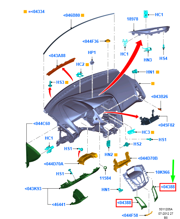 new ford focus mk3 c346 instrument panel left moulding trim 1729674 original