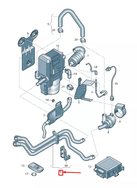 NEW VW GOLF VII 5G MK7 AUXILIARY HEATER COOLANT HOSE 5Q0819350E ORIGINAL