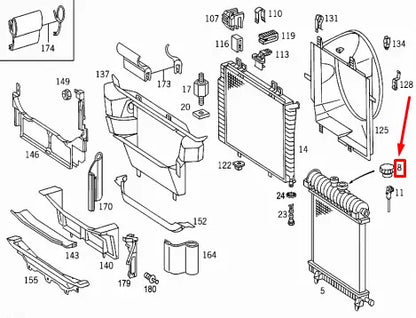 NEW MERCEDES-BENZ 190 W201 EXPANSION TANK CAP A1245000406 ORIGINAL
