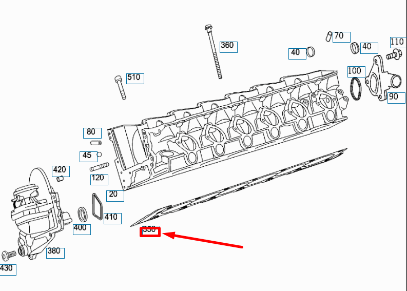 new mercedes-benz cl c215 right cylinder head gasket a2750160320 original
