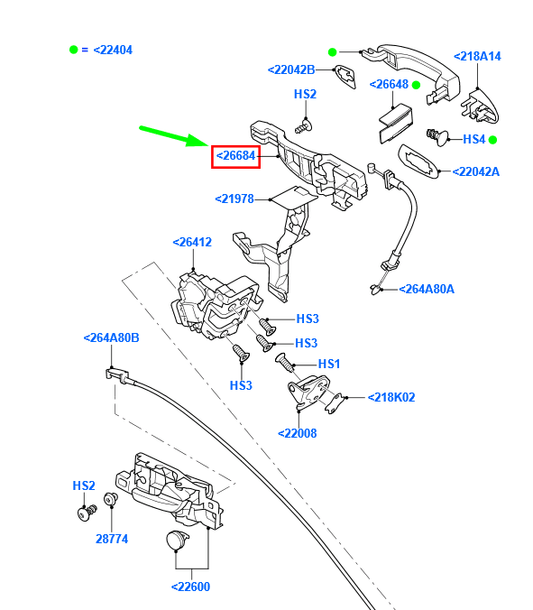 new ford mondeo mk3 rear right door handle reinforcement 1790342 original