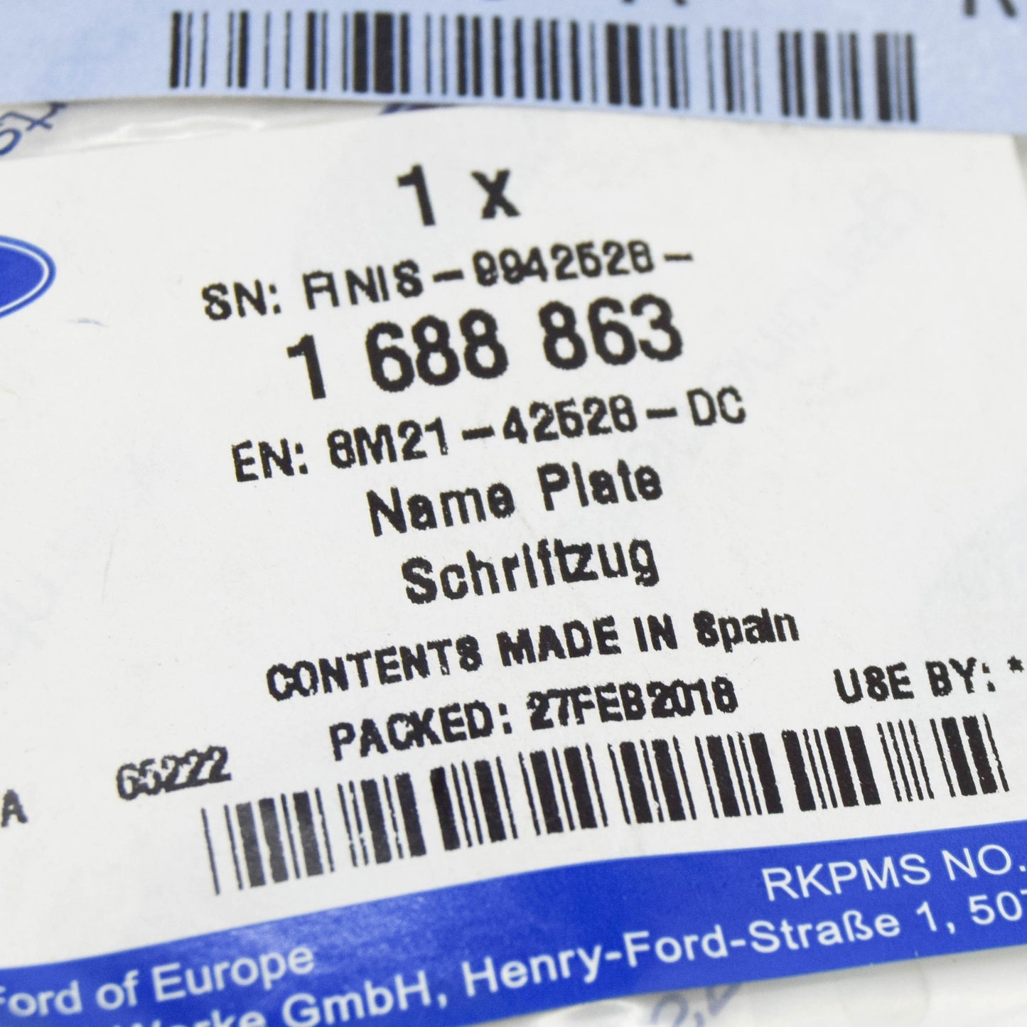 new ford mondeo mk4 front side panel name plate badge 1688863 original