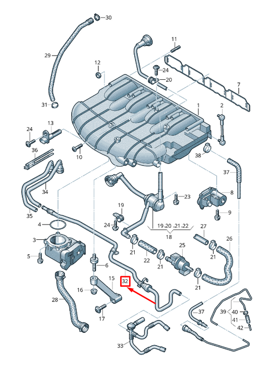 new vw golf vi 5k mk6 engine vacuum hose 06f133778c original