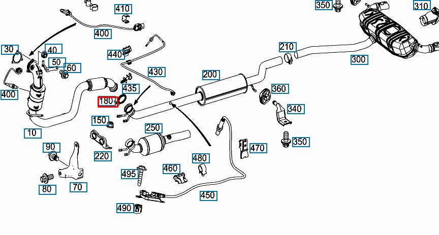 NEW MERCEDES BENZ A W176 EXHAUST PROFILE CLAMP A0009953433 ORIGINAL