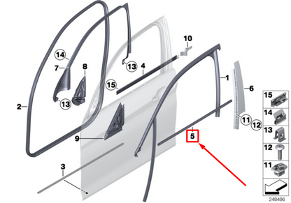 new bmw 1 f20 front right exterior door channel cover 51337240862 7240862