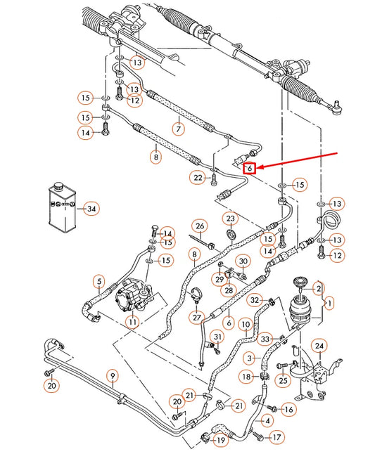 NEW AUDI A6 4F C6 POWER STEERING HOSE LHD 4F1422893AF ORIGINAL