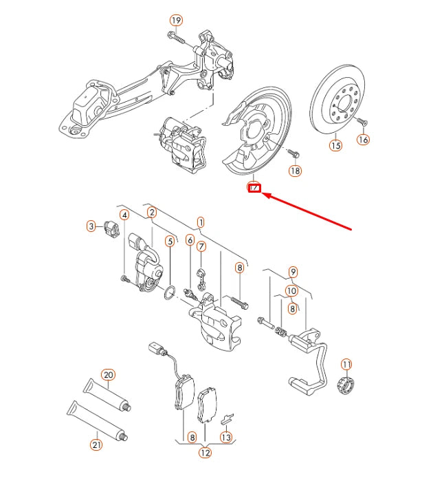 NEW VW CC REAR LEFT BRAKE DISC PROTECTION COVER PLATE 5N0615611E