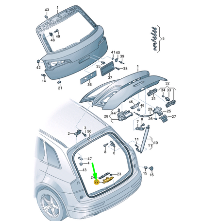 NEW AUDI Q5 80A TAILGATE LOCK STRIKER 80A827507A ORIGINAL
