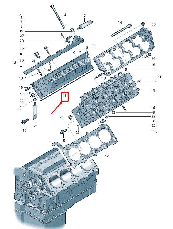 new vw touareg 7p cylinder head gasket 057103383jc original