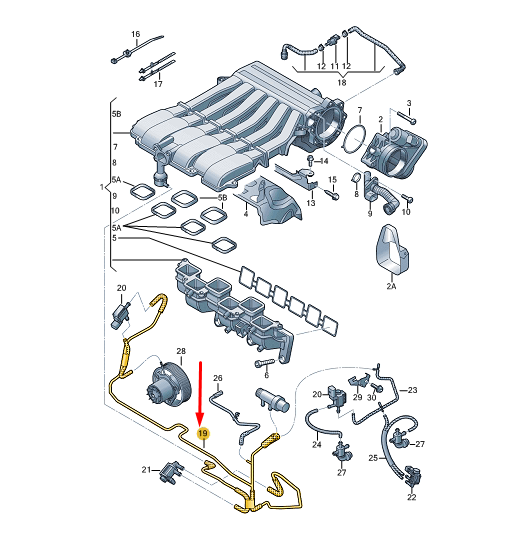 new vw touareg 7p mk2 vacuum hoses with connecting parts 03h133778ar original