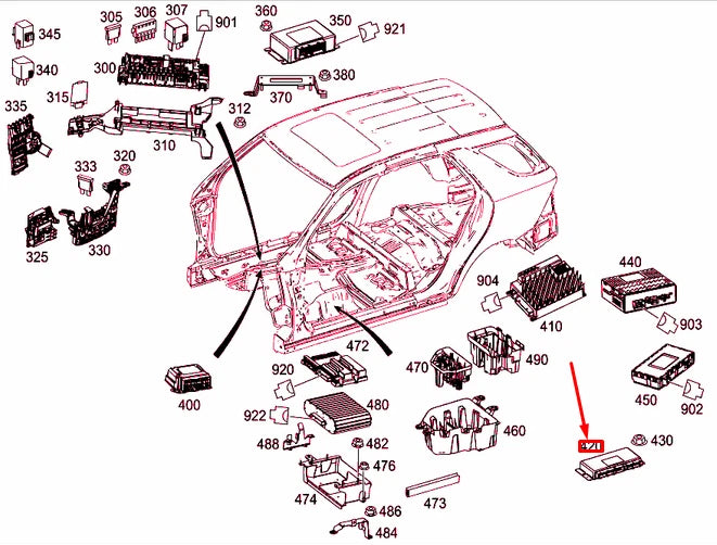 NEW MERCEDES-BENZ ML W166 FRONT LEFT SEAT BELOW CONTROL UNIT A1669004811