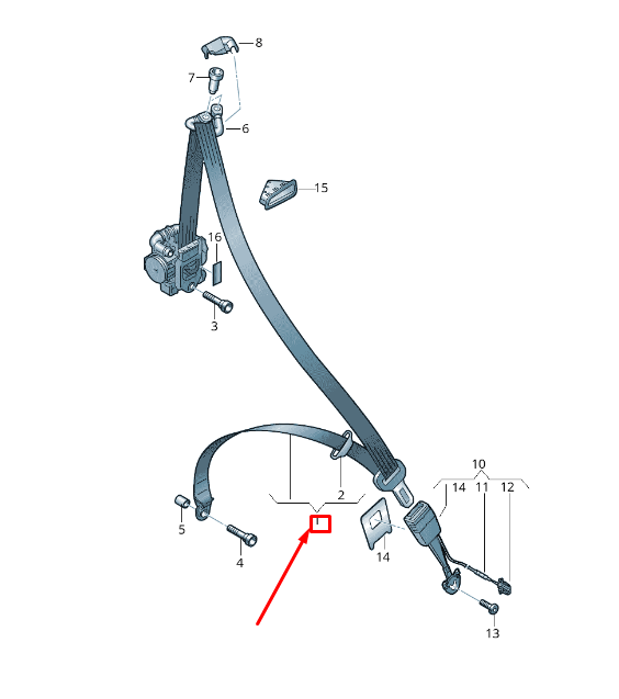 new audi tt fv front right seatbelt 8s8857706bv04 8s8857706b v04 original