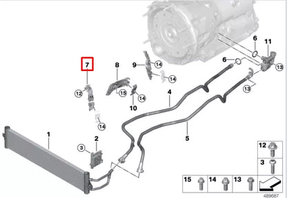 NEW BMW 5 G30 OIL COOLER LINE BRACKET 17229494187 ORIGINAL