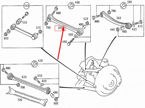 NEW MERCEDES-BENZ E-CLASS W210 REAR UPPER CONTROL ARM A2103503706 ORIGINAL