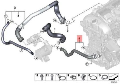 NEW BMW F15 F16 SAC SUV THERMOSTAT WATER COOLING HOSE 7649409 11537649409