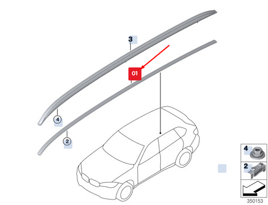 new bmw x5 f15 right roof molding 51137358034 7358034 original