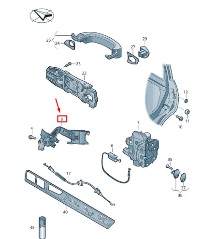 NEW VW TOUAREG 7P MK2 REAR RIGHT DOOR LOCK RETAINING BRACKET 7P0839768A