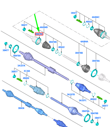 new ford focus mk4 front right inner cv boot clamp 2112887 original
