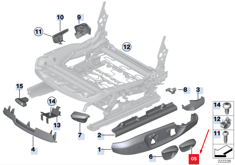 new bmw x3 f25 front right seat lever 52107330152 7330152 original